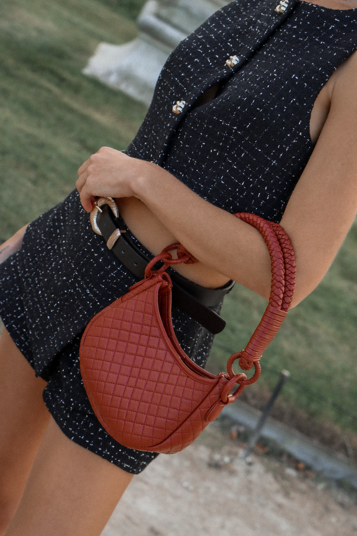 Saddle Mini, Shoulder Bag - Brick Red