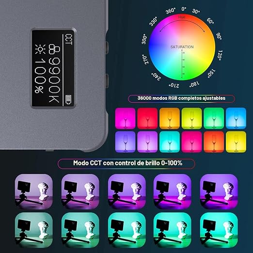 Luz Led Portátil SmallRig Vibe P96L 2500K-9900K Con Pantalla