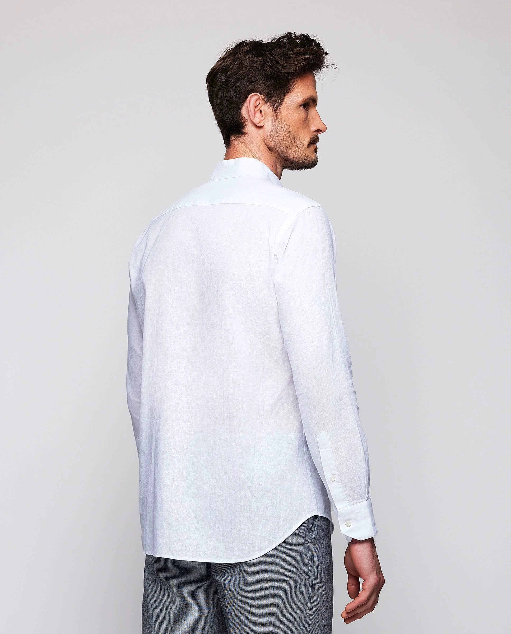 Camisa Mirto Mangas Largas Lisa Cuello Chino Para Caballeros by Mirto