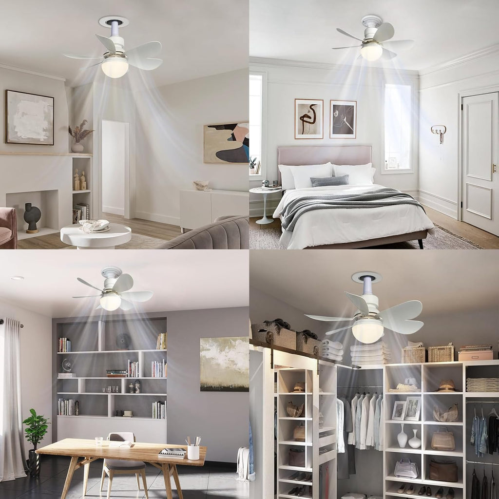 Abanico De Techo Con Luz  Ajustable 3 Velocidades Con Control Remoto