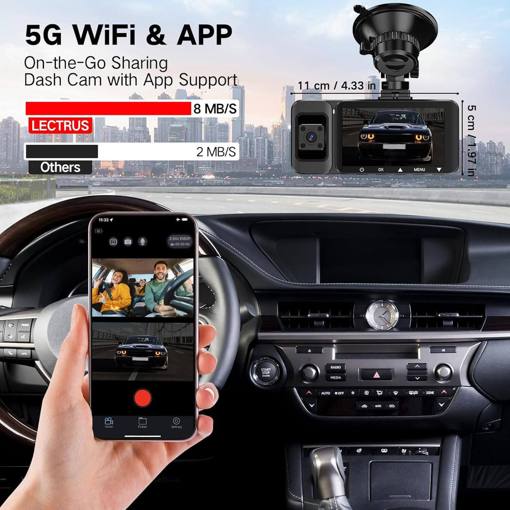 Cámara De Vehiculo 4K WiFi 5G Visión Nocturna Sensor G