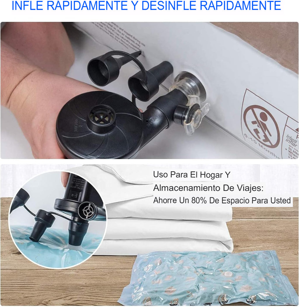 Bomba de Aire Portátil Eléctrica Compacta, Ligera y Potente