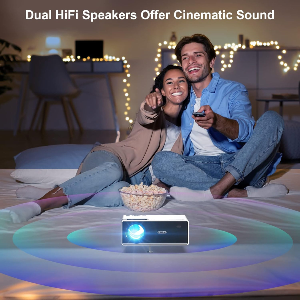 Proyector Fudoni Full HD 1080P WiFi y Bluetooth