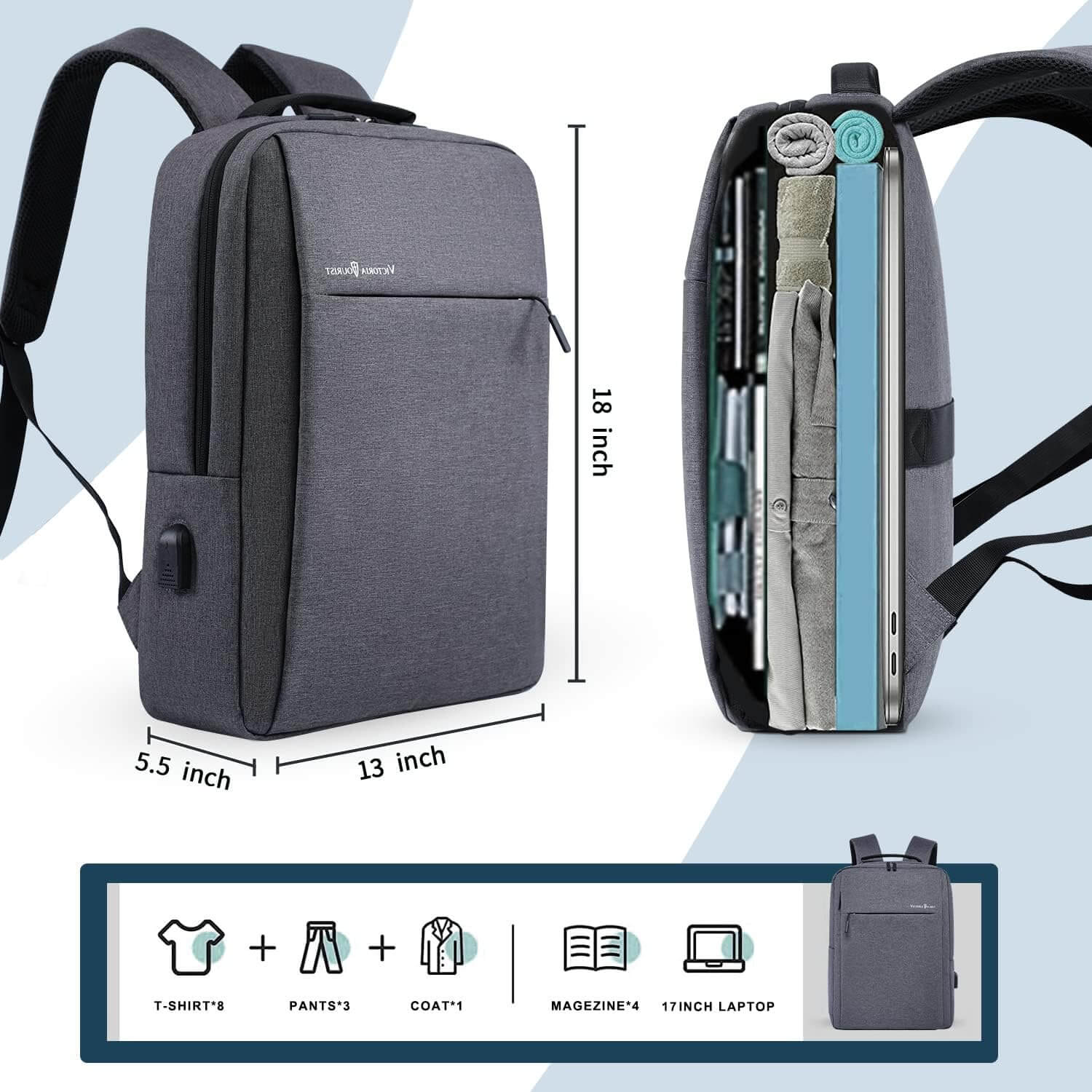 Mochila Inteligente Victoria Tourist 15.6