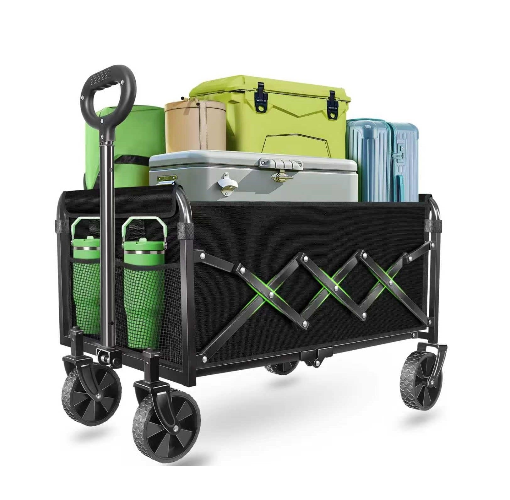 Carrito Plegable Portátil 125L 350lbs - Resistente, Compacto y Fácil de Transportar