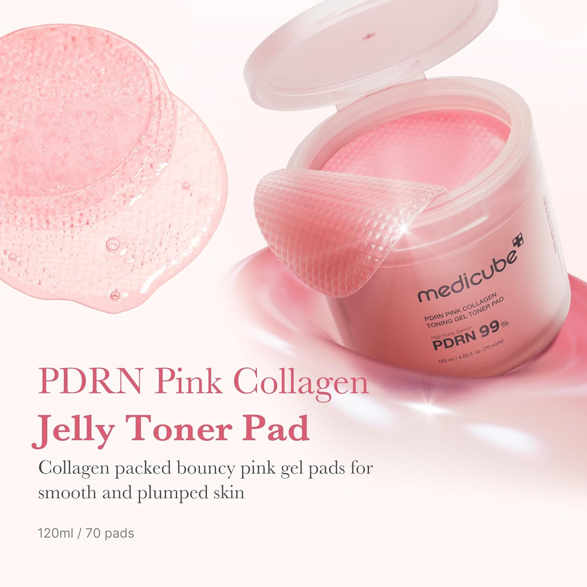 (SB) MEDICUBE PDRN PINK COLLAGEN TONING GEL TONER PAD 70EA