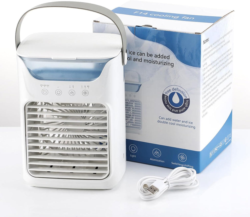 Mini Aire Acondicionado Portátil 4 en 1 con Luz LED