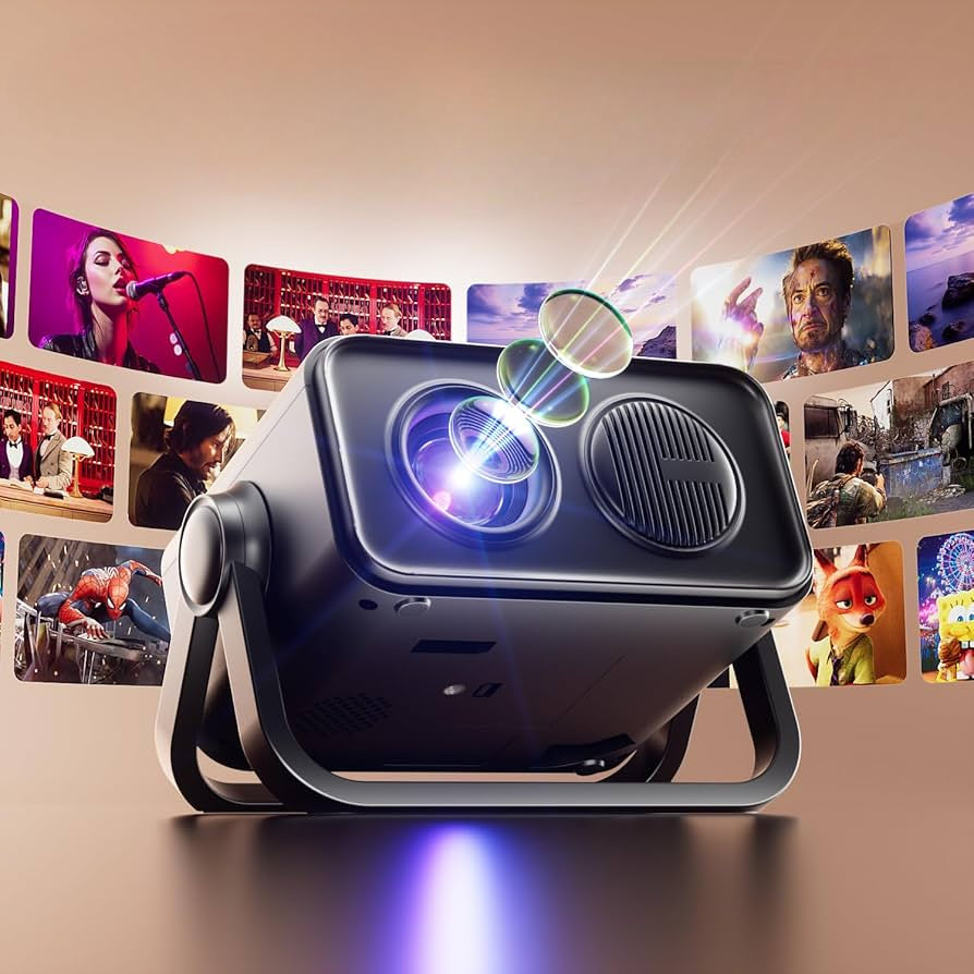 Proyector Portatil 1080p Con Bluetooth 5.4 y Soporte Dual Ajustable