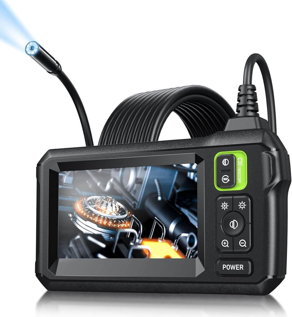 Cámara Endoscópica HD 1080P con Pantalla, Impermeable