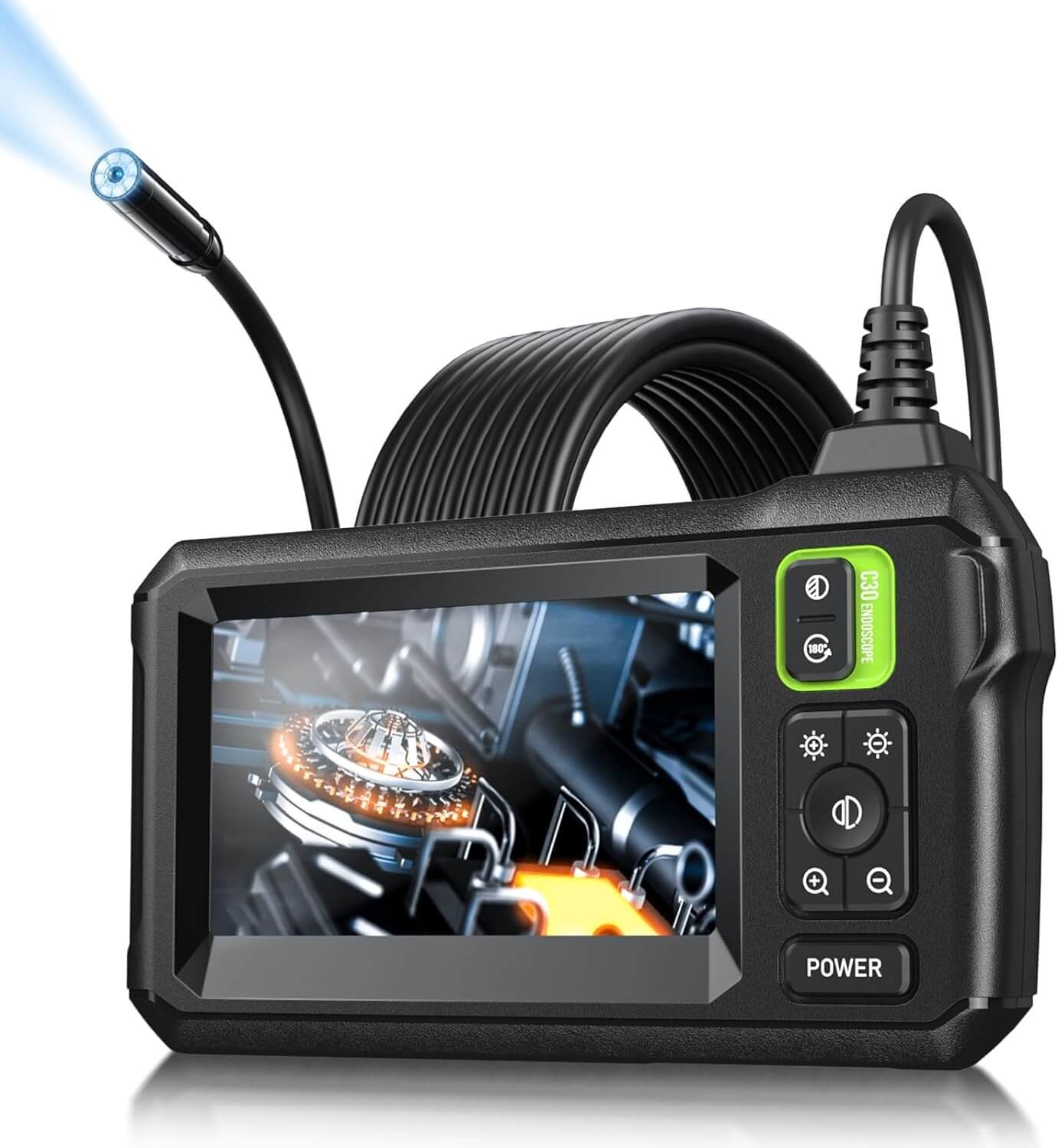 Cámara Endoscópica HD 1080P con Pantalla, Impermeable