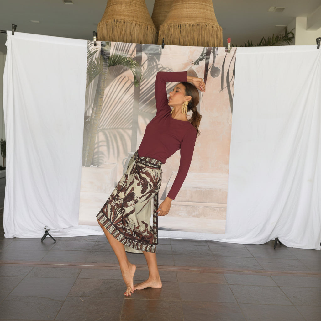 Pareo Sarong 003 – Tropical Burgundy