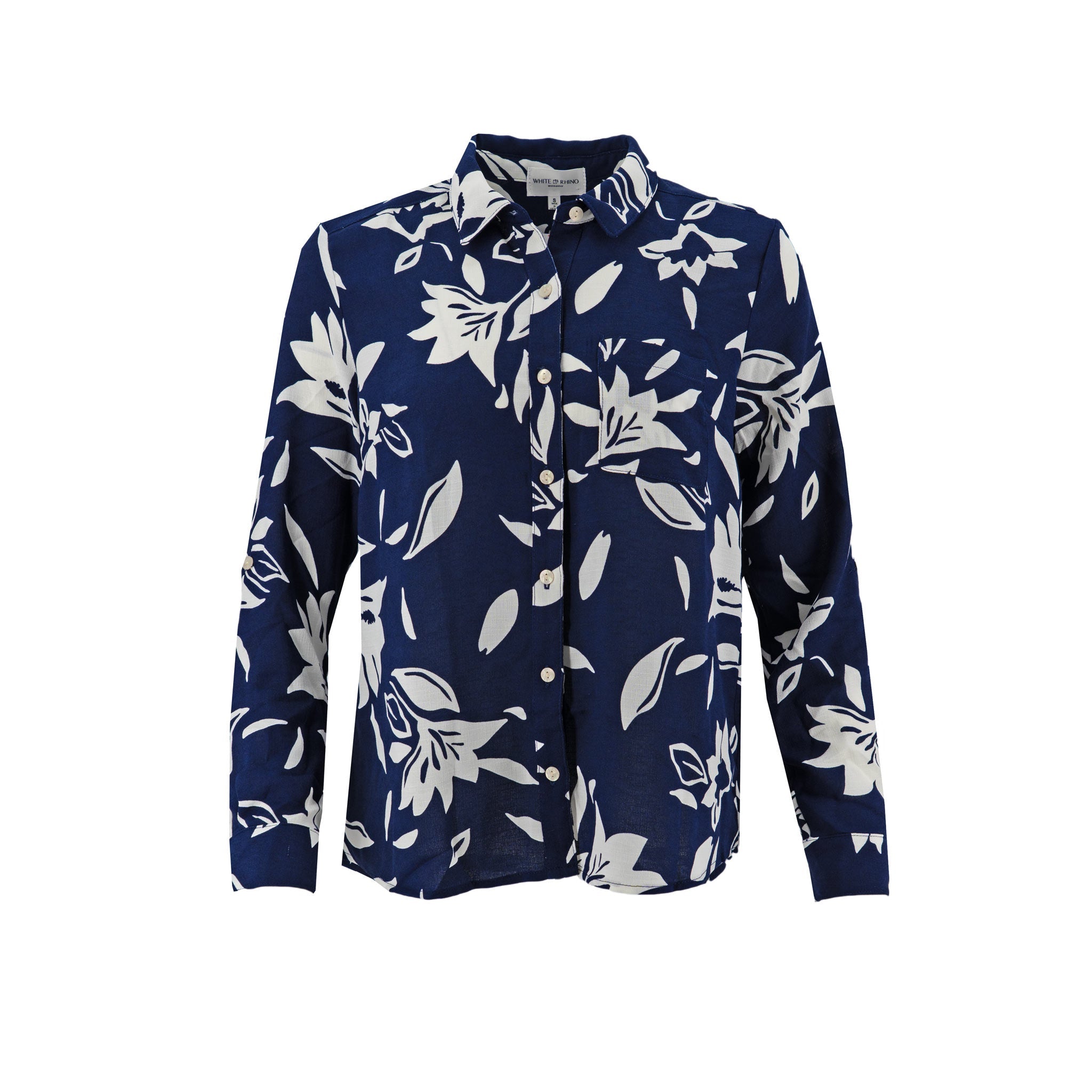 Blusa White Rhino Mangas Largas Floral para Damas