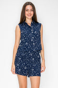 Blusa Dna Couture sin Mangas Estampado para Damas