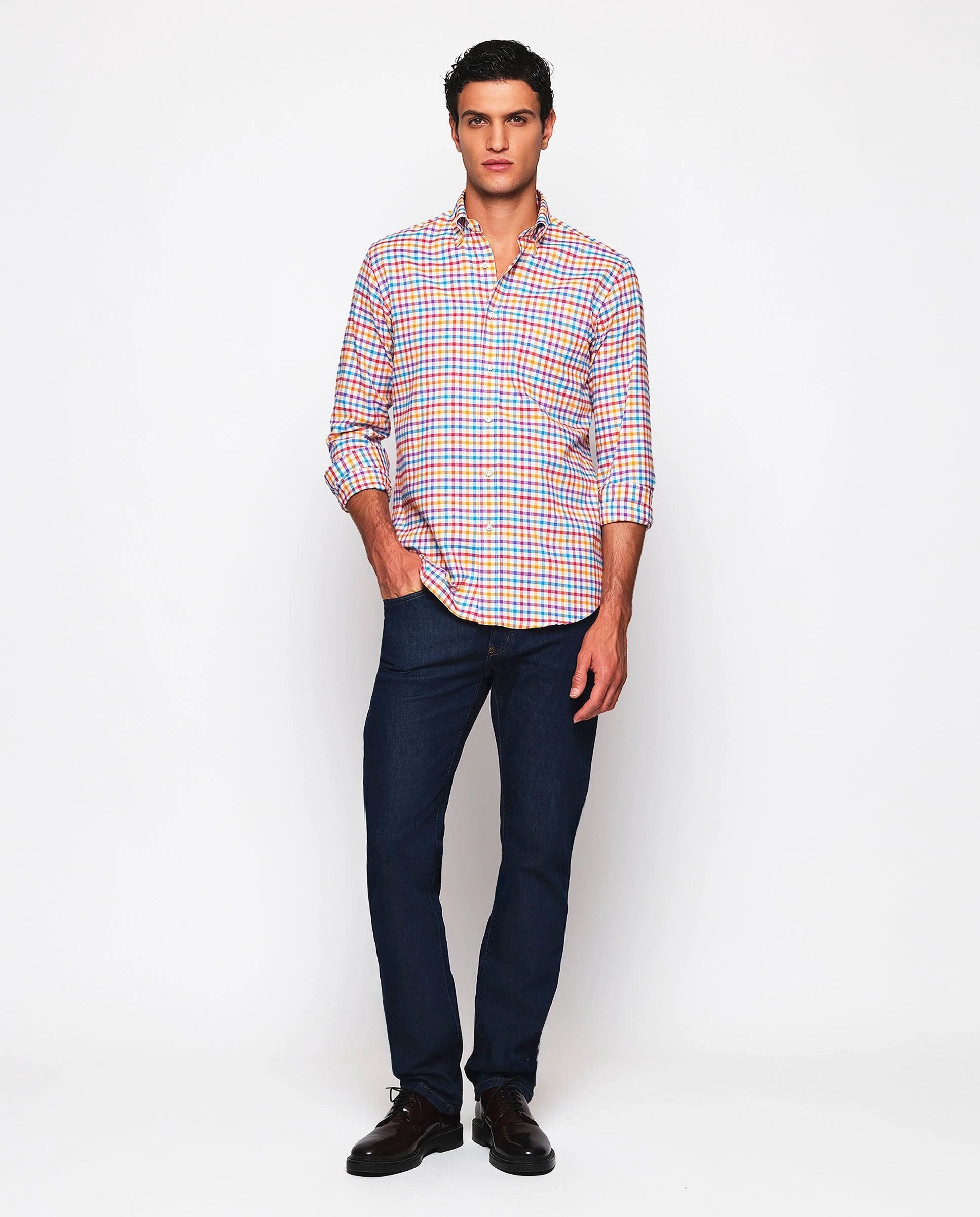 Camisa Mirto Mangas Largas Cuadros Para Caballeros by Mirto