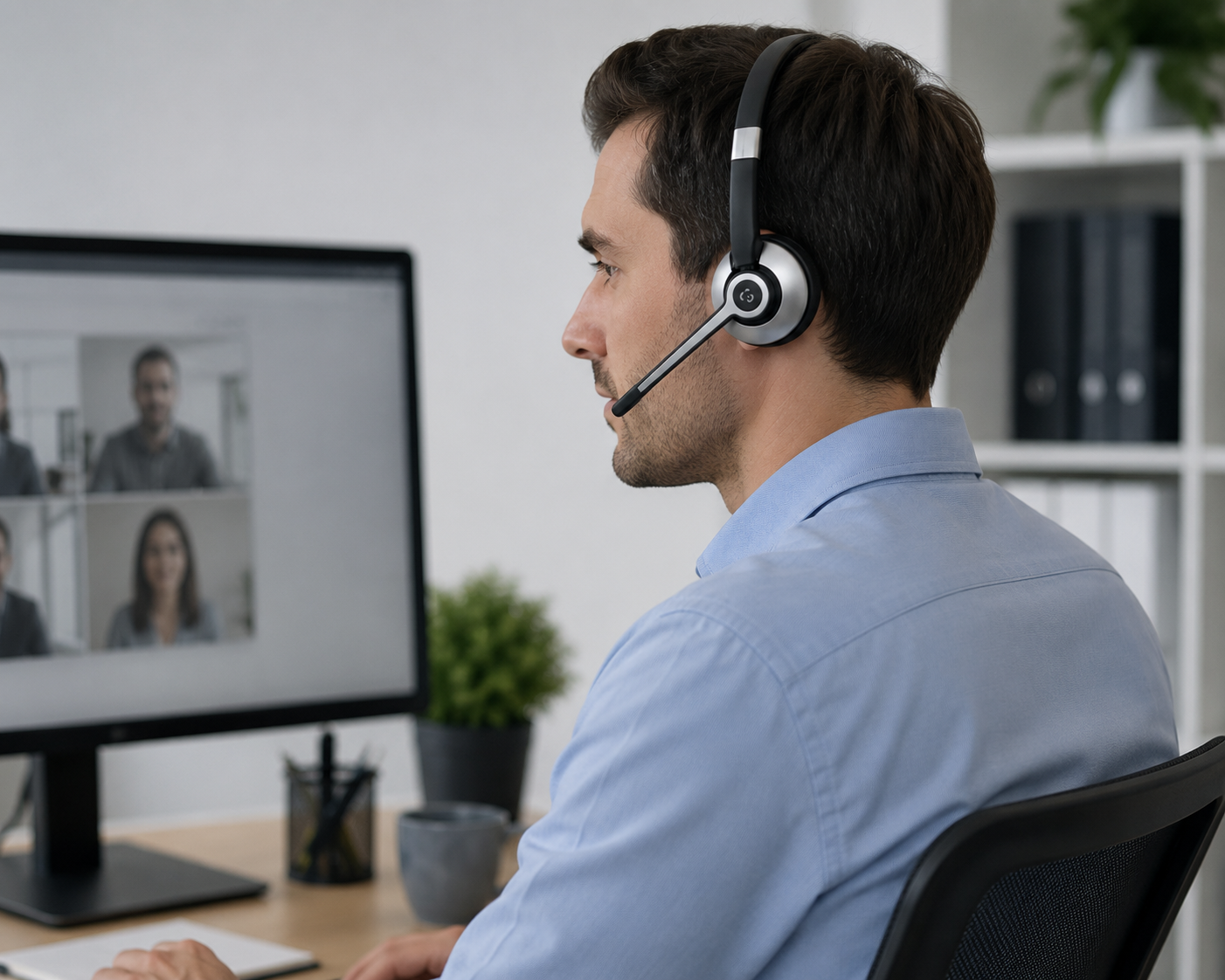 Auriculares Inalámbricos Bluetooth De Oficina