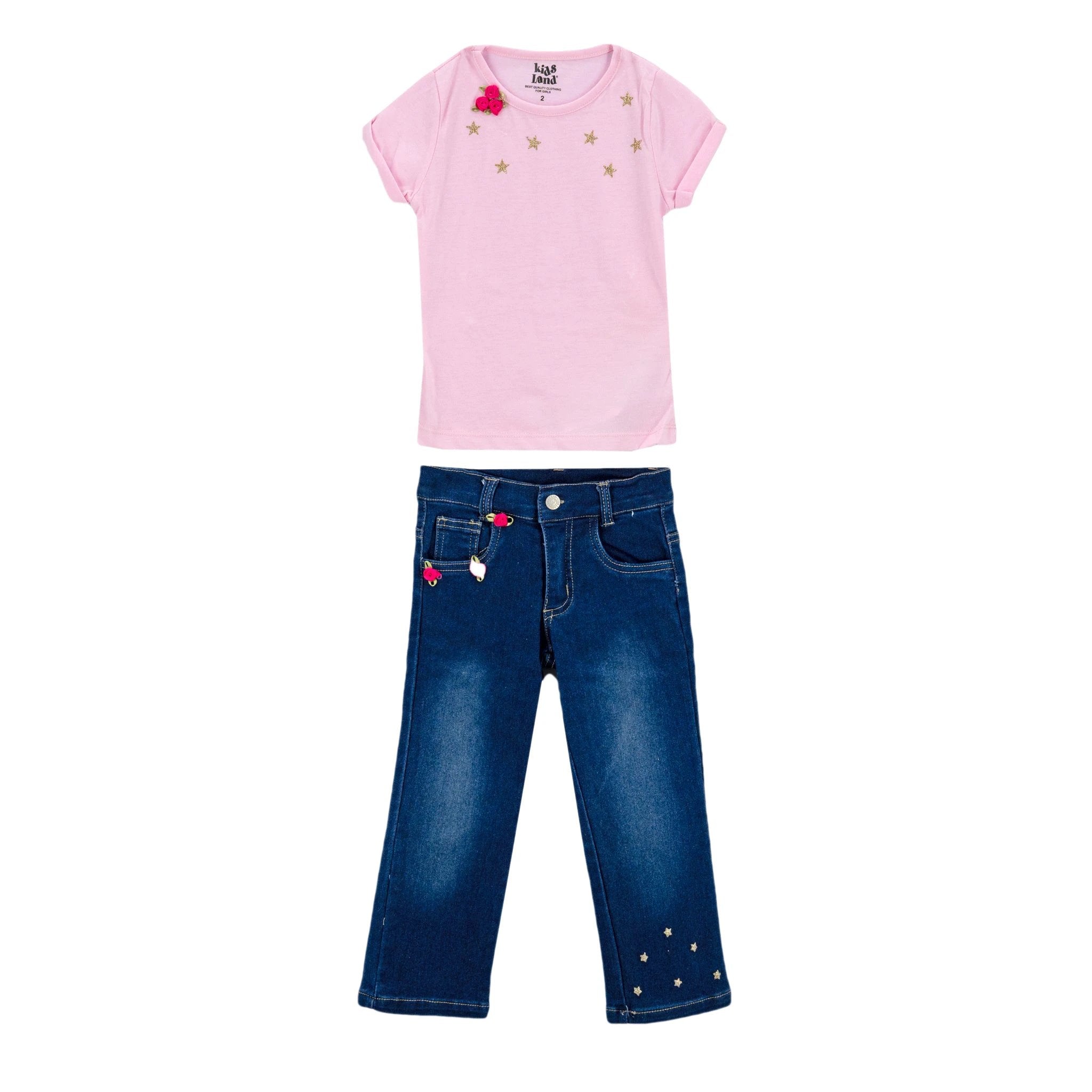 Conjunto Kids Land Mangas Cortas Estrellas 2 Piezas P/ Niñas by Kids Land