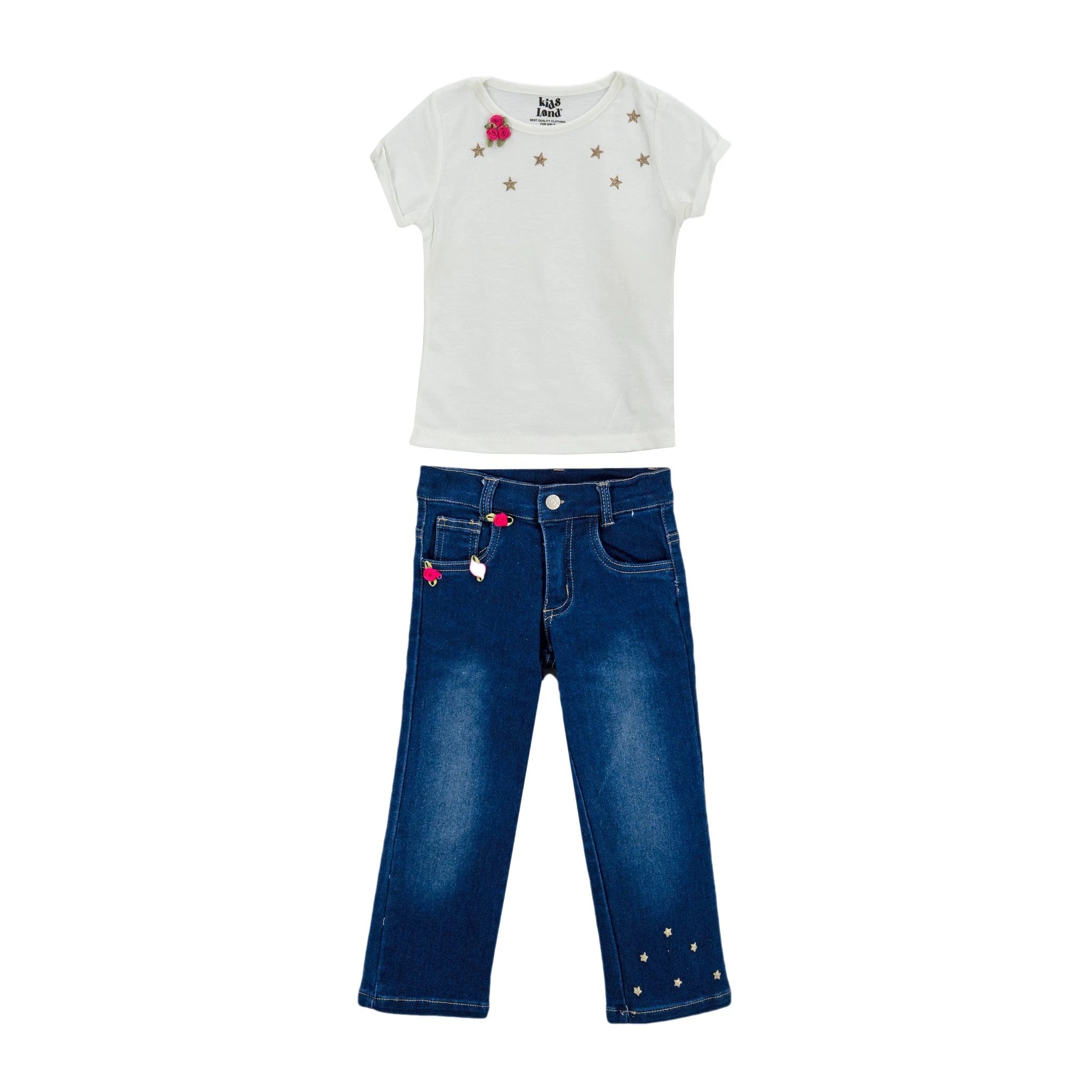Conjunto Kids Land Mangas Cortas Estrellas 2 Piezas P/ Niñas by Kids Land