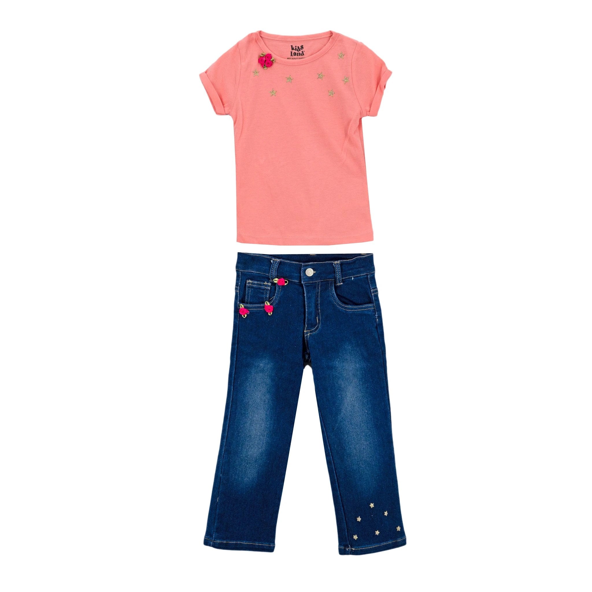 Conjunto Kids Land Mangas Cortas Estrellas 2 Piezas P/ Niñas by Kids Land