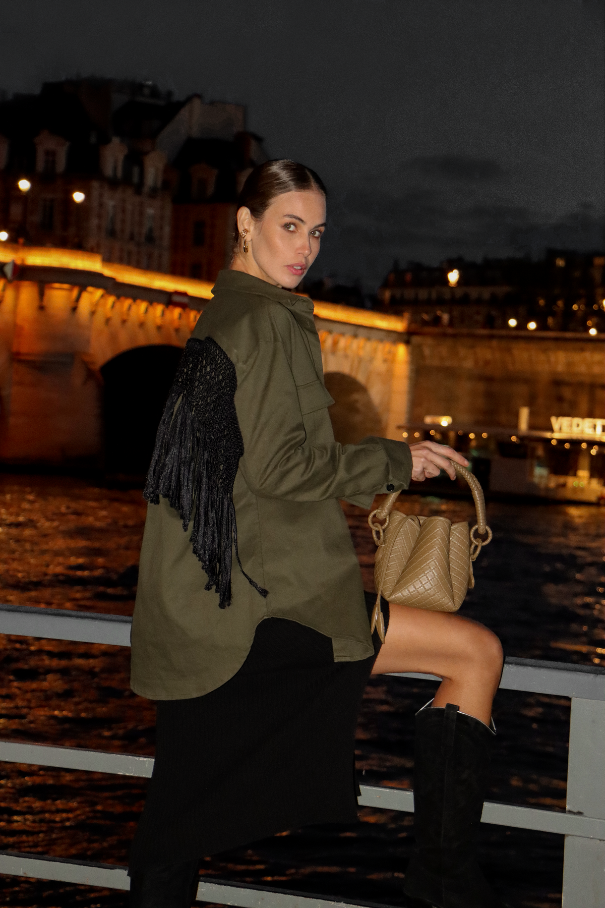 Tulip Mini Bucket Bag, Olive