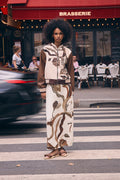 Falda arabela ivory coffee