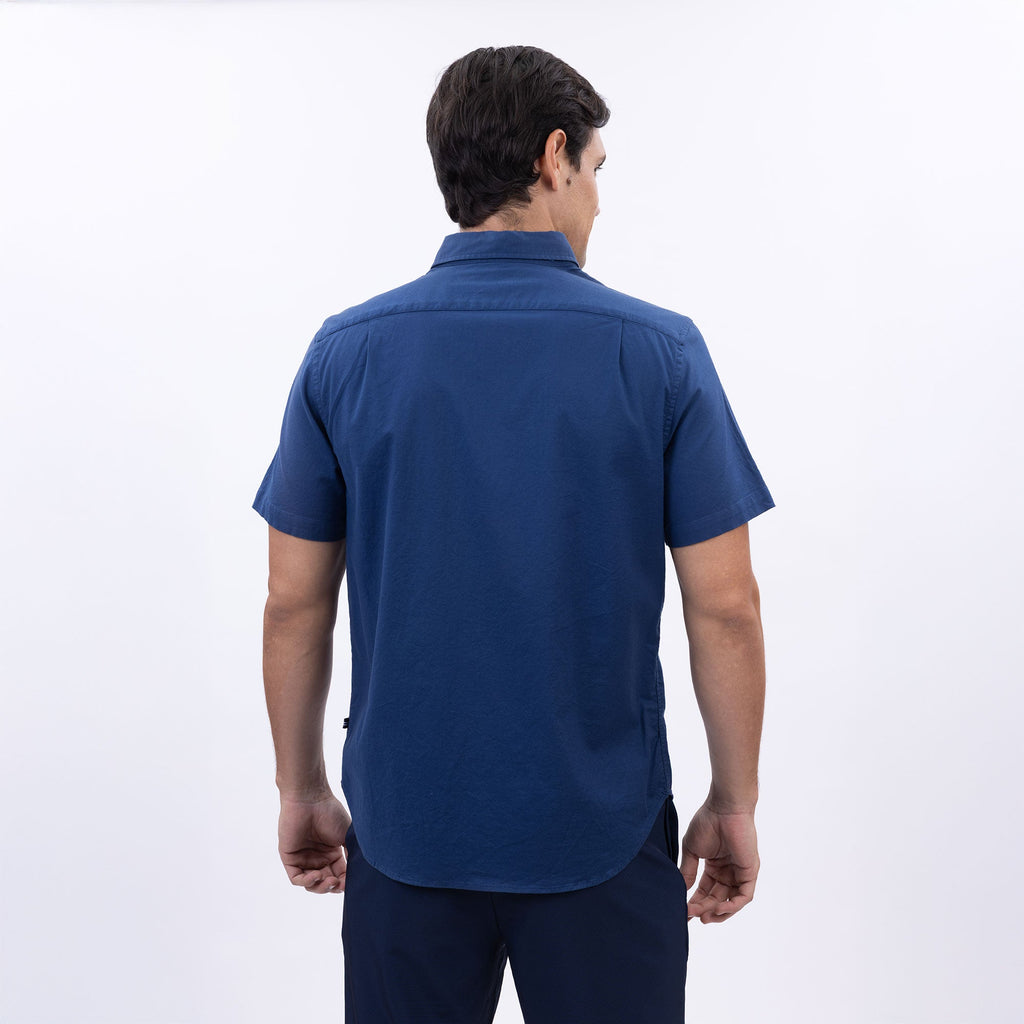 Camisa Nautica Mangas Cortas Lisa para Caballeros