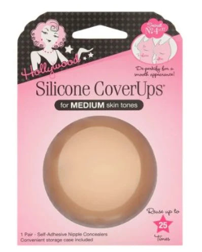 HOLLYWOOD FASHION SECRETS SILICONE COVERUPS SIZE 1 MEDIUM (1 PAR, REUSABLE)