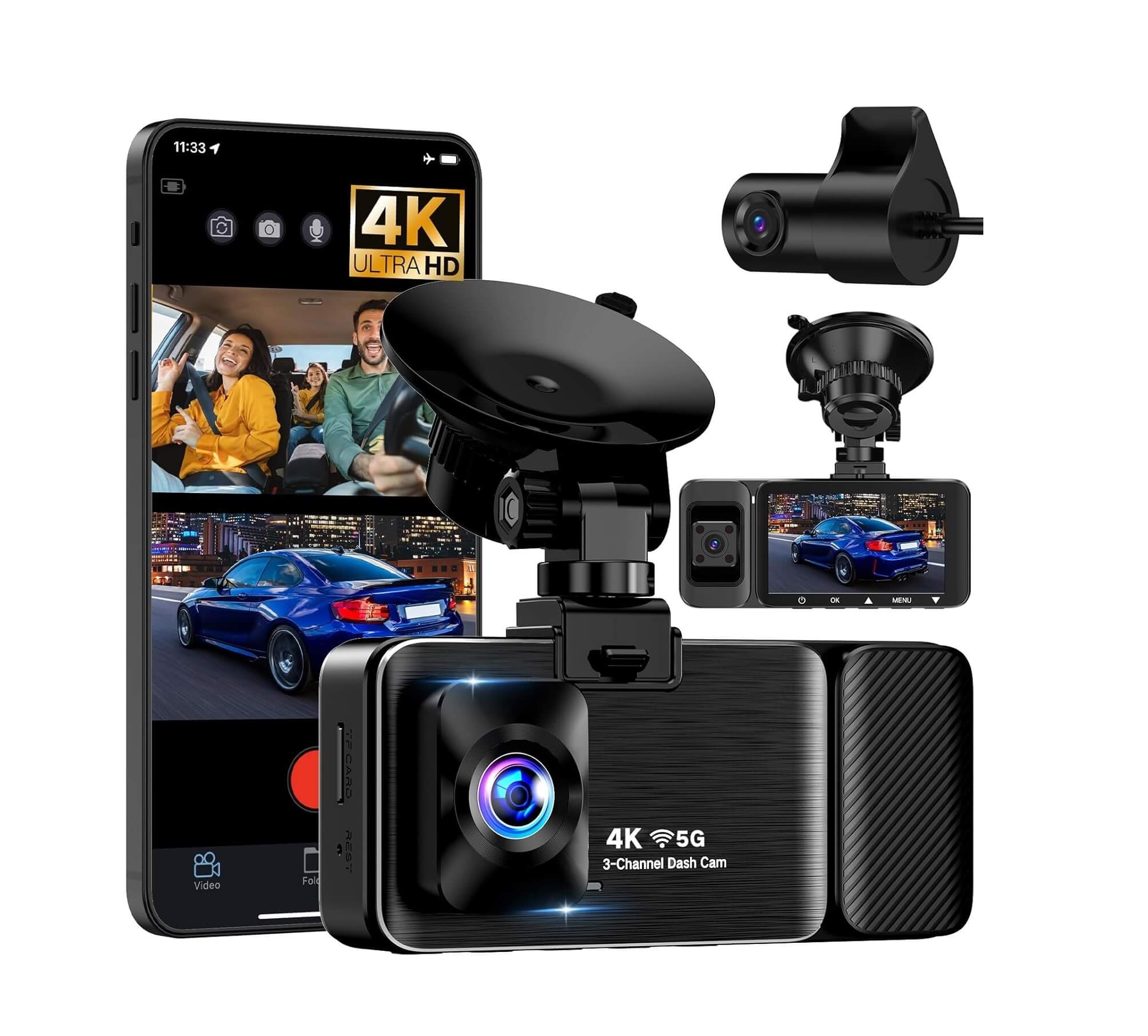 Cámara De Vehiculo 4K WiFi 5G Visión Nocturna Sensor G
