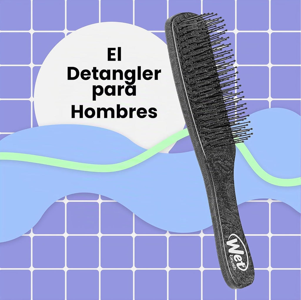 WET BRUSH MENS BLACK LEATHER