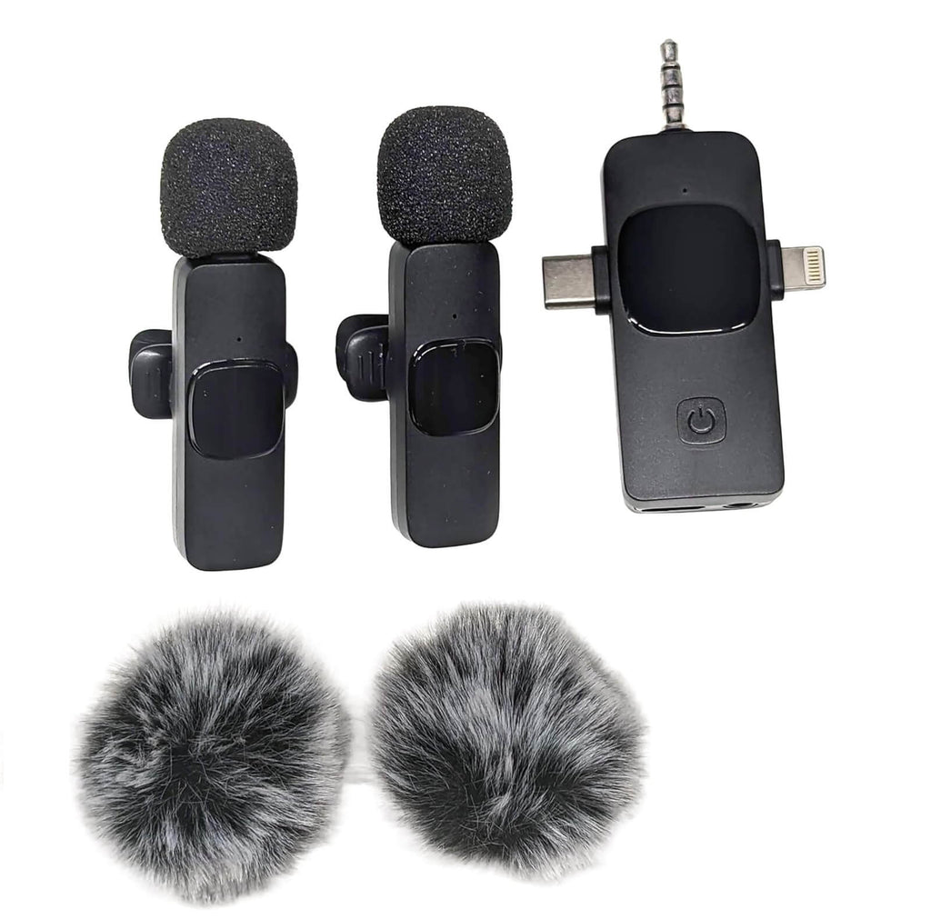 Microfono inalámbricos 3 en 1 Aux 3.5MM/Lightning/Tipo-C
