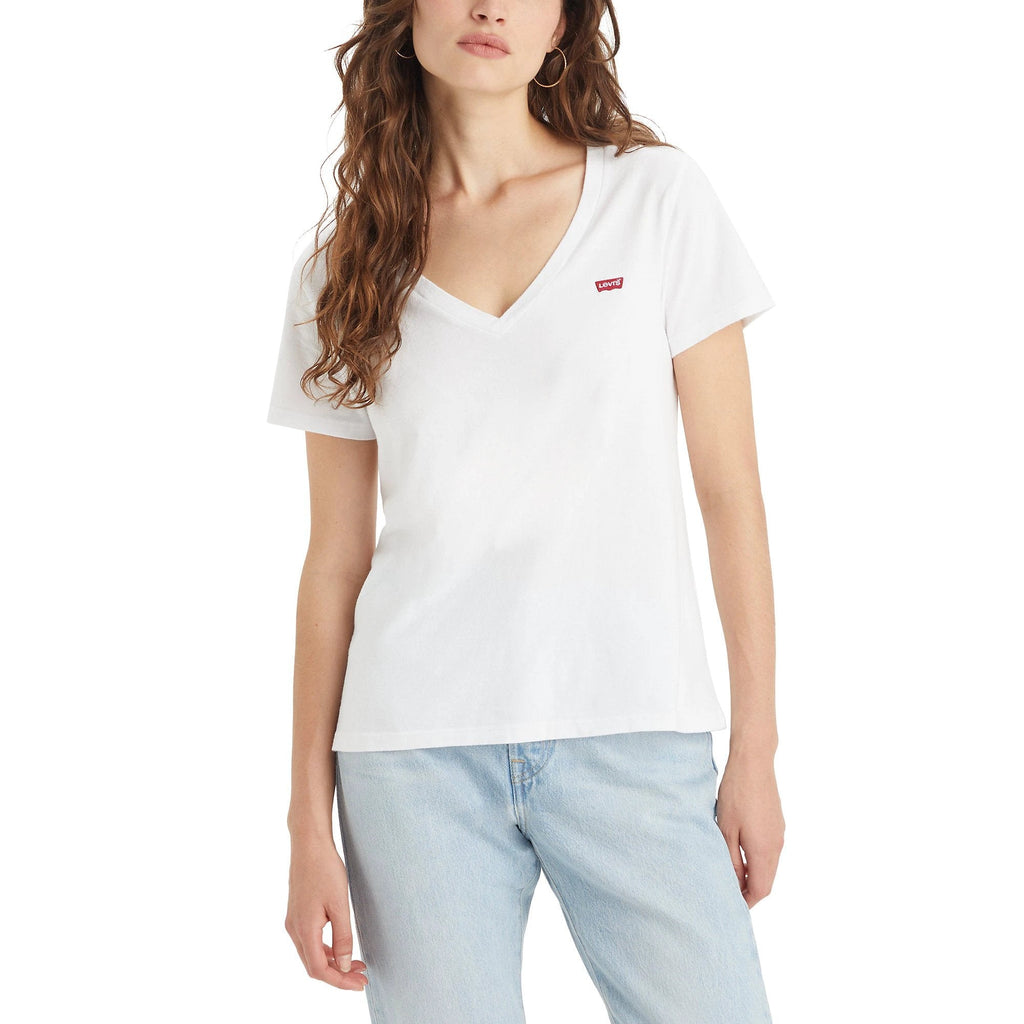 Camiseta Levis Mangas Cortas Lisa Cuello V Para Damas by Levis
