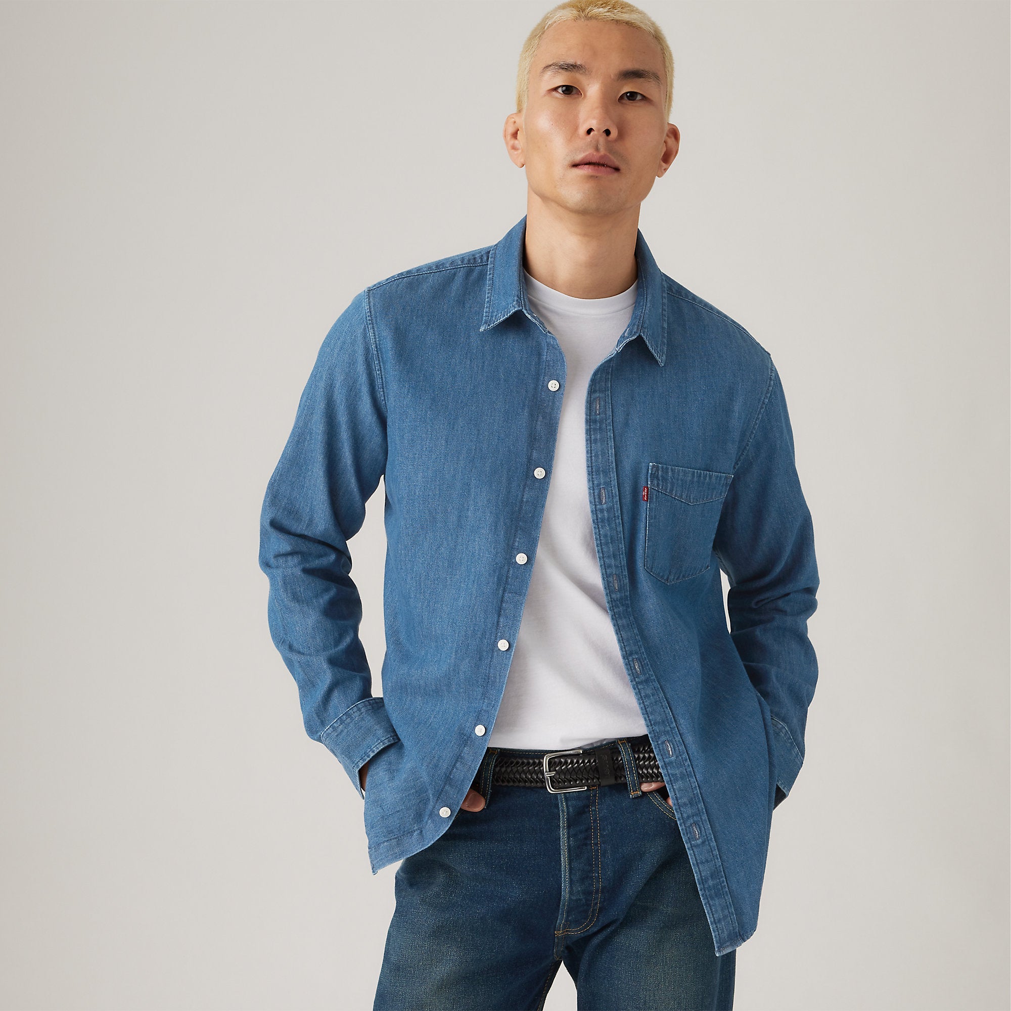 Camisa Levis Mangas Largas Lisa Jeans para Caballeros