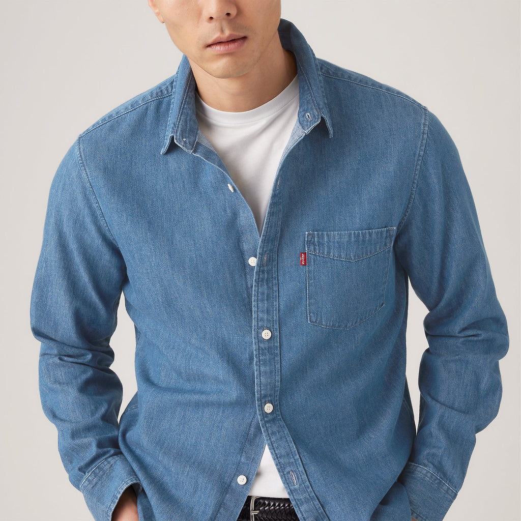 Camisa Levis Mangas Largas Lisa Jeans para Caballeros