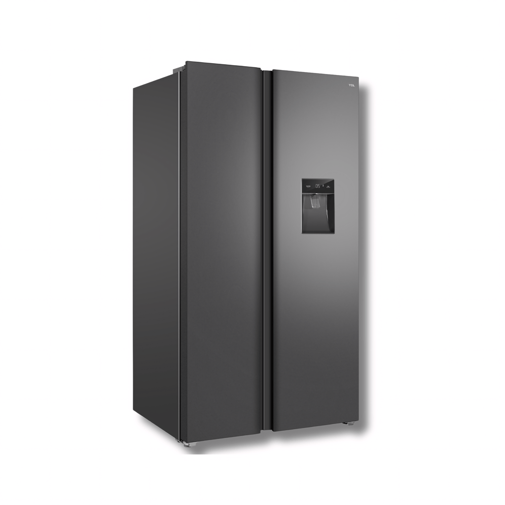 Refrigeradora Side by Side TCL M/P650SBC 23 cu.ft. Inverter con Dispensador de Agua Gris Oscuro