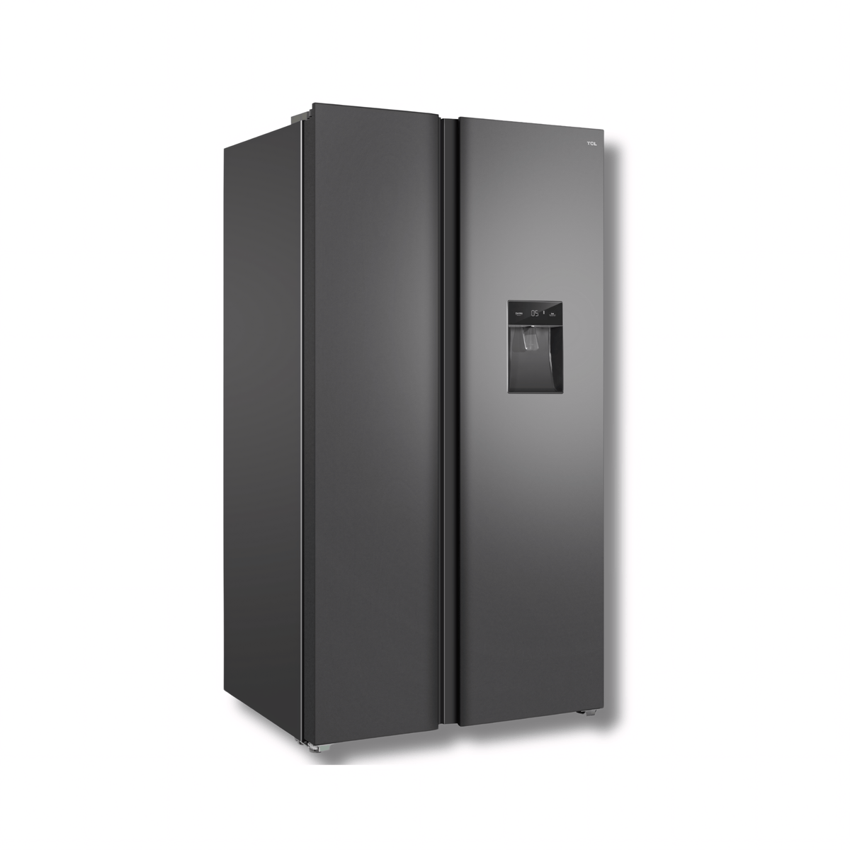 Refrigeradora Side by Side TCL M/P650SBC 23 cu.ft. Inverter con Dispensador de Agua Gris Oscuro