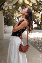 Saddle Mini, Shoulder Bag - Brandy