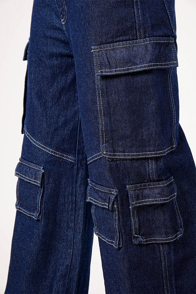 JEANS WIDE LEG CARGO R-M 8342.