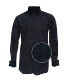 Camisa Para Corbata Negra Puño Para Mancornas Slim Hombre XS a 10XL