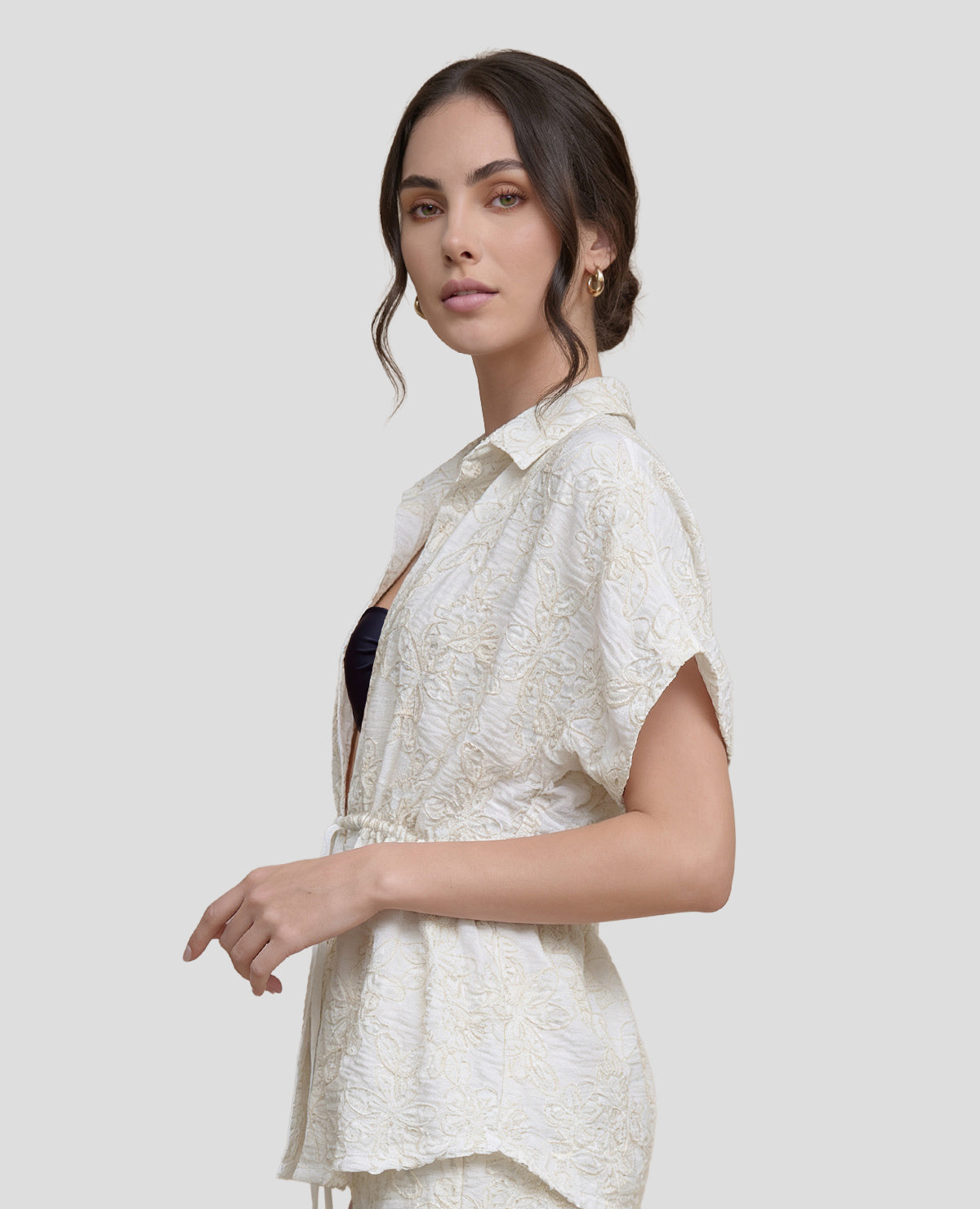 Camisa | Manga Rodada | Detalles Bordados - Kliquea