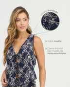 Chaleco | Silueta Semi Ajustada | Detalles Bordados - Kliquea