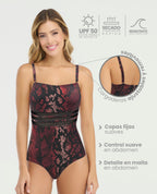 Vestido de Baño Entero | Copas Fijas | Cargadera Ajustable - Kliquea