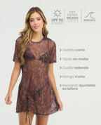 Vestido Corto | En Malla | Cuello Redondo - Kliquea