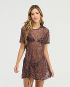 Vestido Corto | En Malla | Cuello Redondo - Kliquea