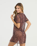 Vestido Corto | En Malla | Cuello Redondo - Kliquea