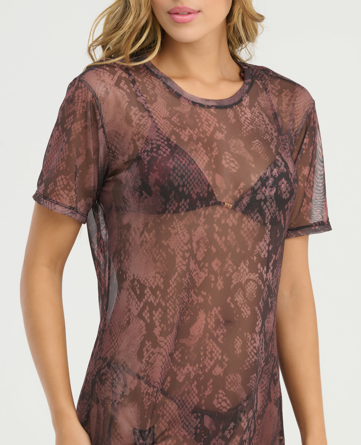 Vestido Corto | En Malla | Cuello Redondo - Kliquea