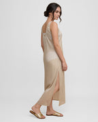 Vestido Largo Semitransparente | Manga Larga | Escote Reversible - Kliquea