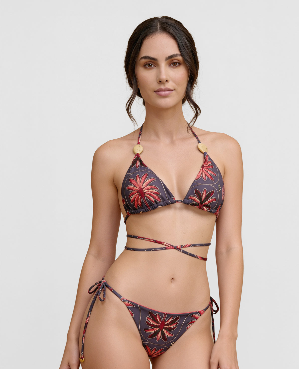 Top de Baño Triangular | Con Copas Suaves | Anudar en Cuello y Espalda - Kliquea