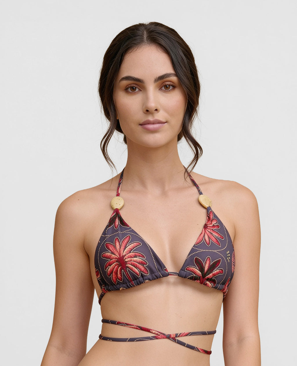 Top de Baño Triangular | Con Copas Suaves | Anudar en Cuello y Espalda - Kliquea