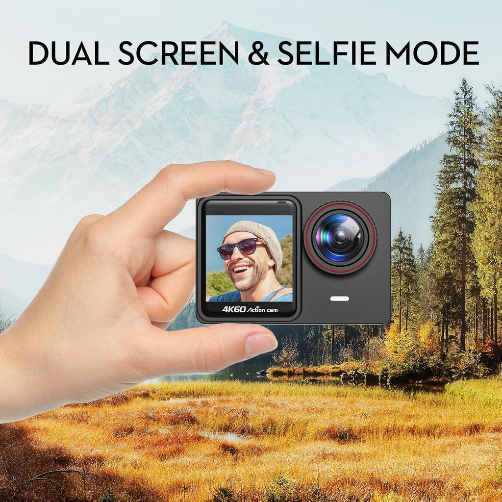 Cámara Sport Con Pantalla Dual 4K 60fps De 24MP HD 4k WIFI C/ Mic Externo Touch