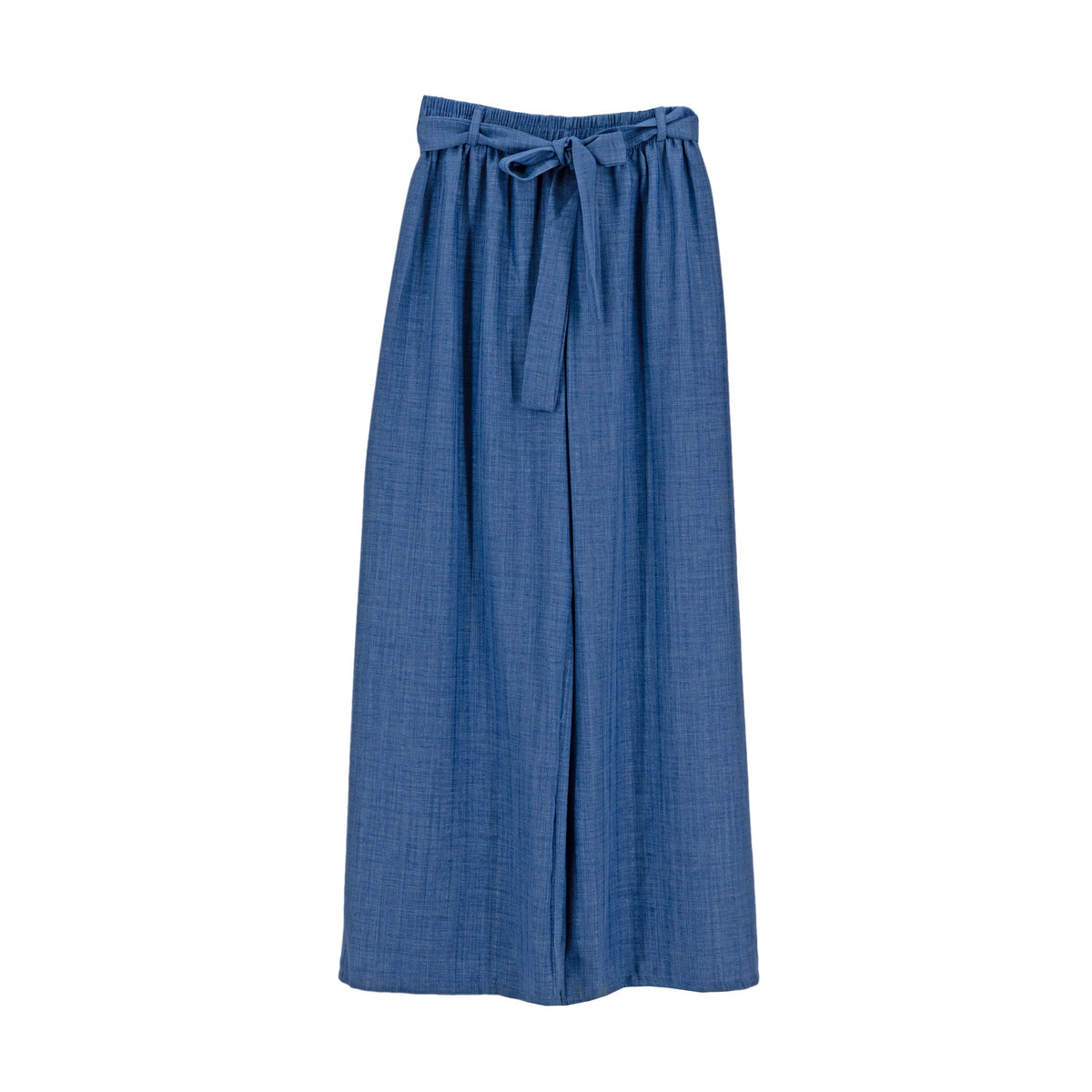 Pantalones La La Muse de Tiro Alto con Pernera Ancha y Lazo Ajustable para Damas – DENIM