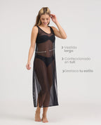 Vestido Largo Semitransparente | Tul | Estilo Playero - Kliquea